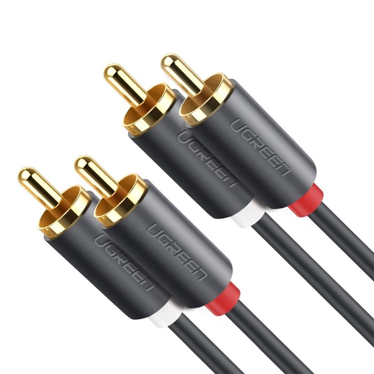 UGREEN - Cable 2 Rca - 2 Rca (1m) Hifi Audio Bañado Oro Stereo Mp3