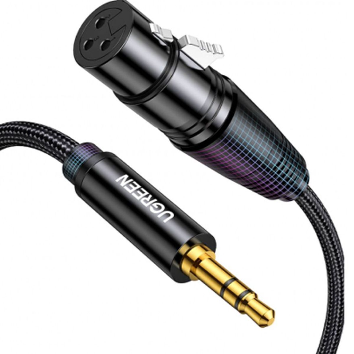 UGREEN - Cable Premium 35mm Trs - Xlr Hembra Pc Videocamara Dslr 2m