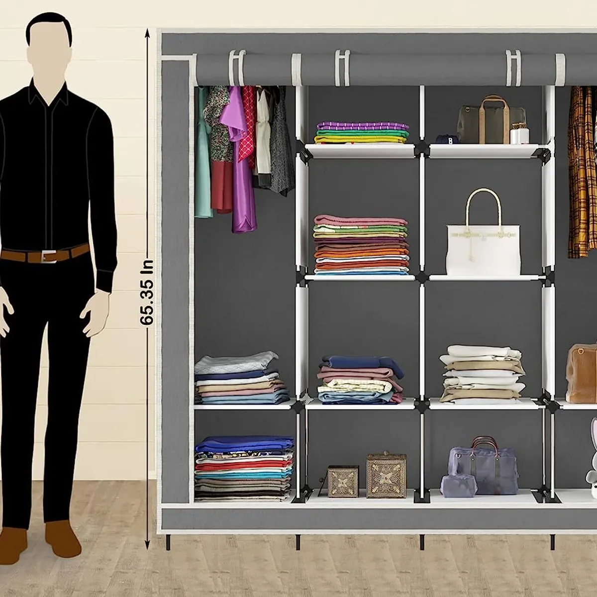 GENERICO - Ropero Organizador Armario Armable 4 Cuerpos 1.70 x 1.70 Aleatorio