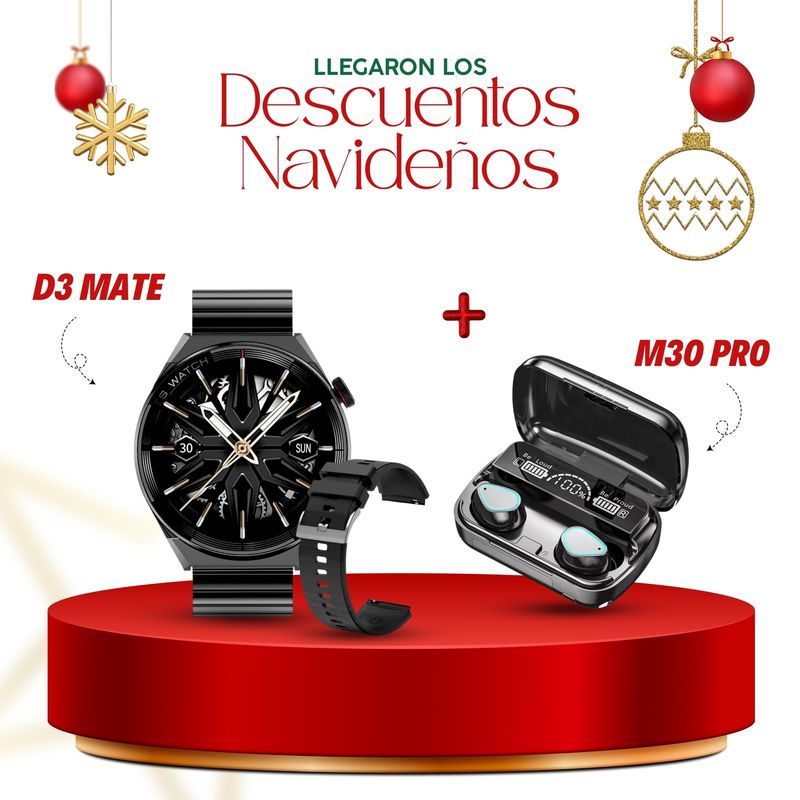OEM - Smartwatch DT3 Mate RELOJ 02 Correas + Audifono
