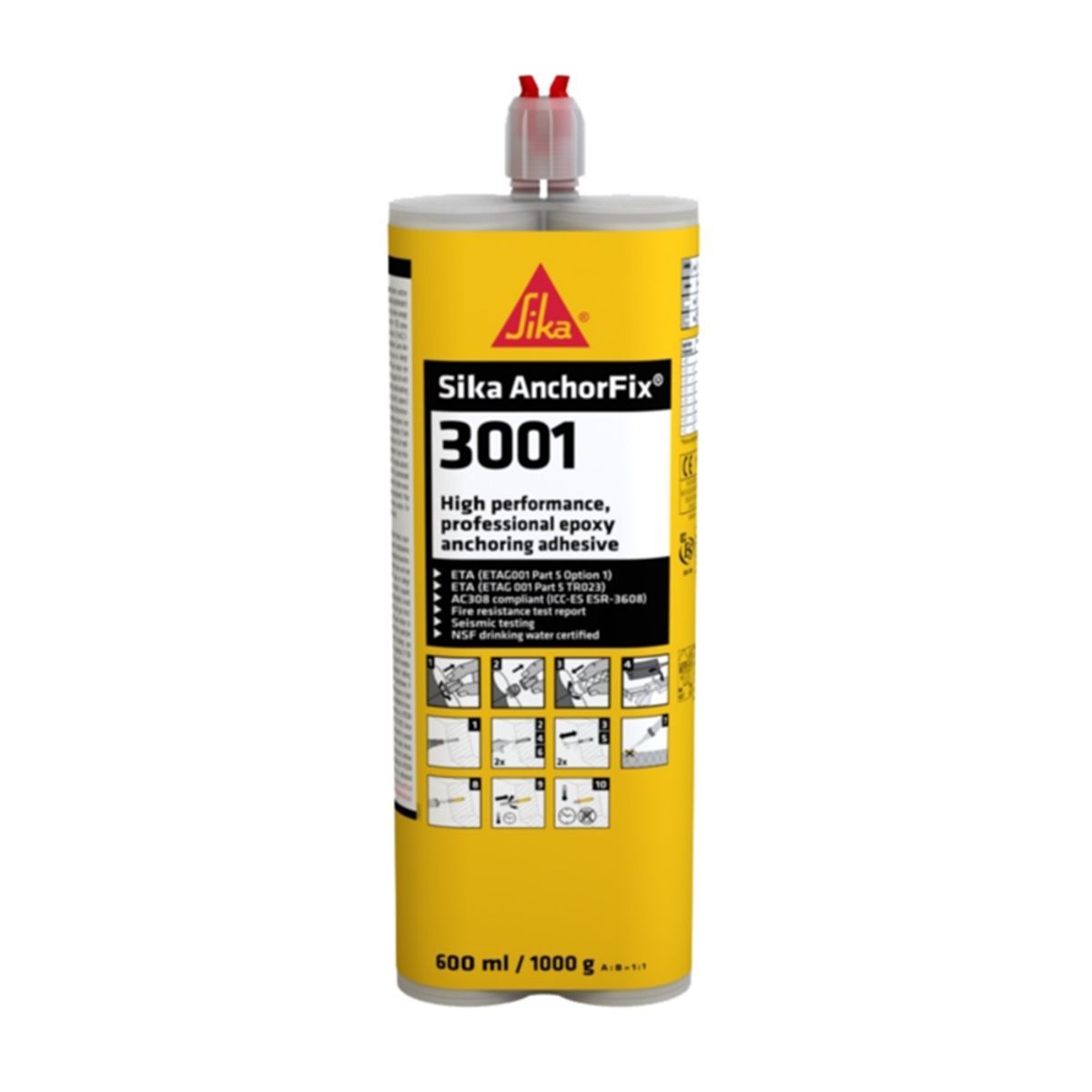 SIKA - Adhesivo Epóxico para Anclajes Sika Anchorfix 3001 x 600ml