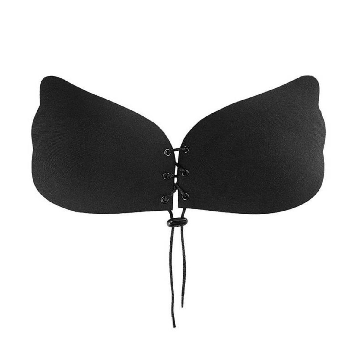 GENERICO - Brasiere Sexy Invisible Mariposa Negro D-TallaXL