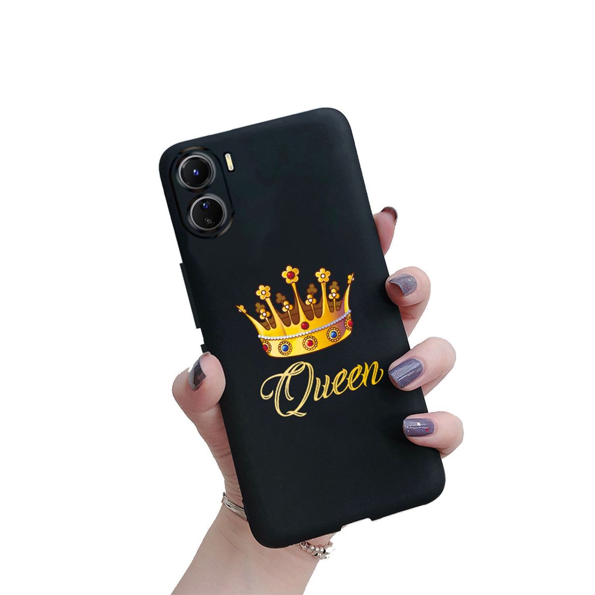 GENERICO - Funda Protector Case VIVO Y16 - QUEEN REINA NEGRO