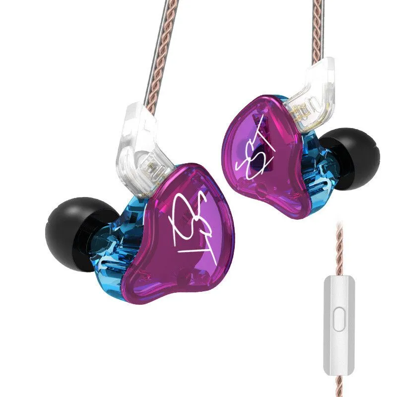KZ - Audifonos KZ ZST  in ear con MIC Púrpura