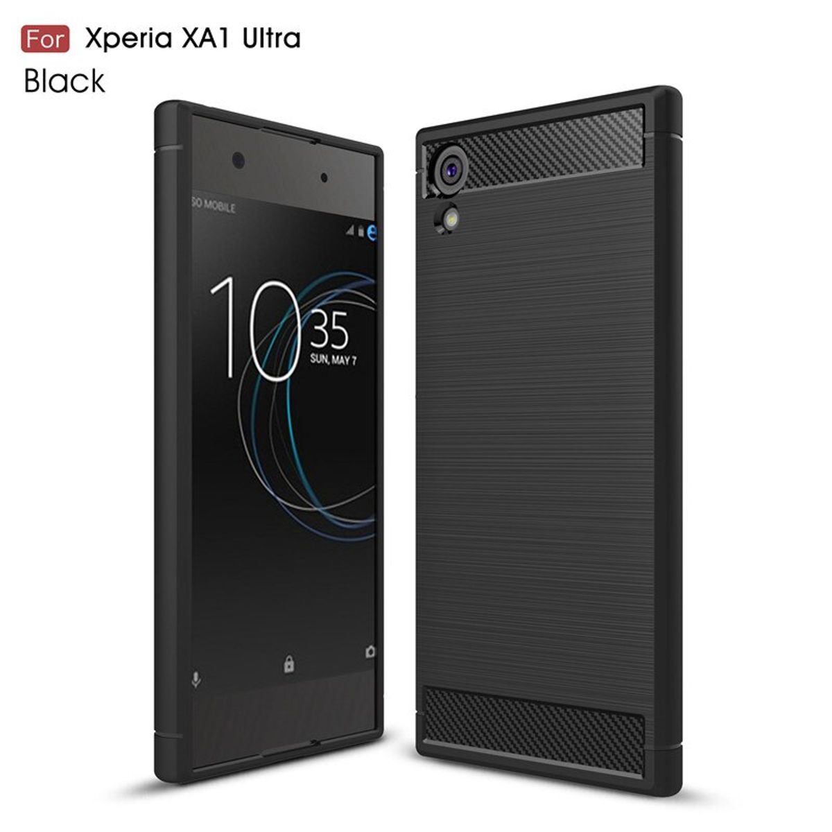 GENERICO - Case Funda Silicona Fibra De Carbono SONY XPERIA XA1 ULTRA - NEGRO
