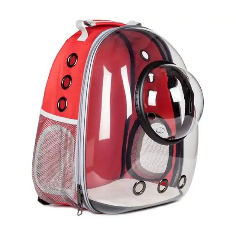 GENERICO - Mochila transportadora capsula para gato transp - Rojo