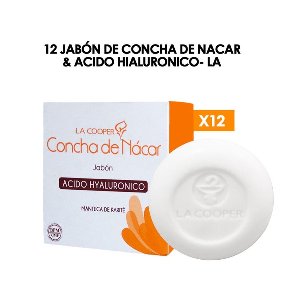 GENERICO - 12 Jabón de Concha de Nacar & Acido Hialuronico- La Cooper
