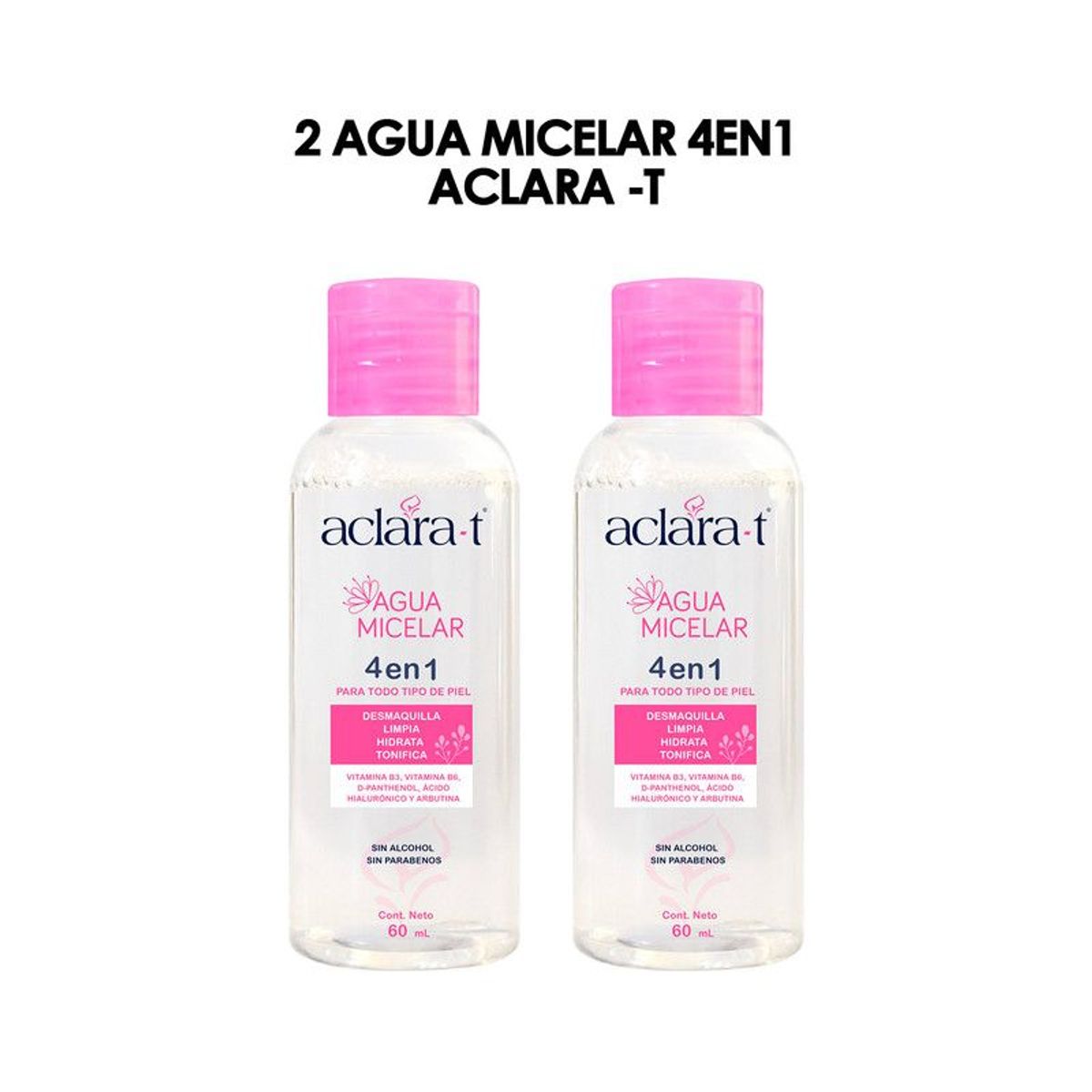 GENERICO - 2 Agua Micelar 4EN1 Aclara -T