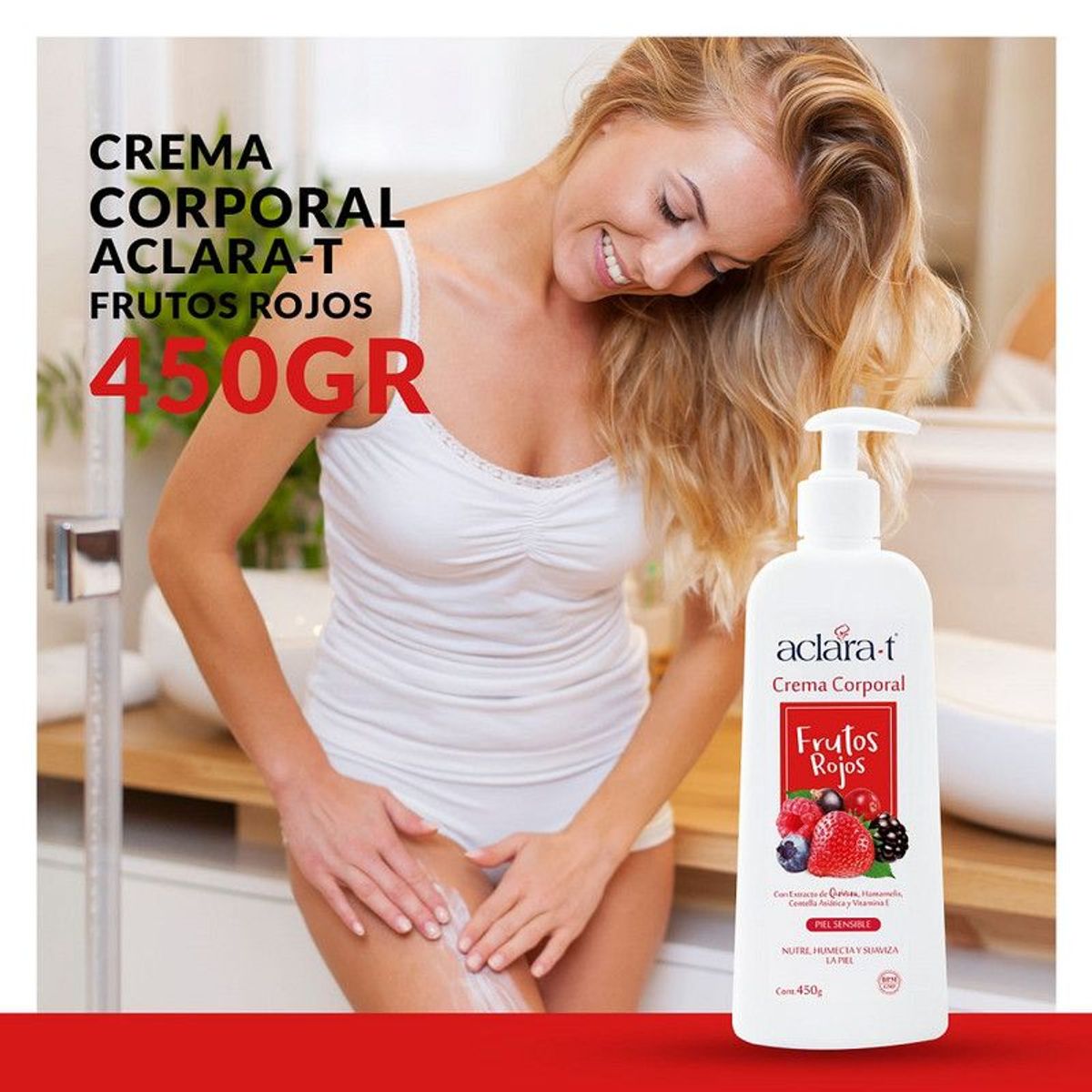 GENERICO - Crema Corporal Aclara-T Frutos Rojos 450gr