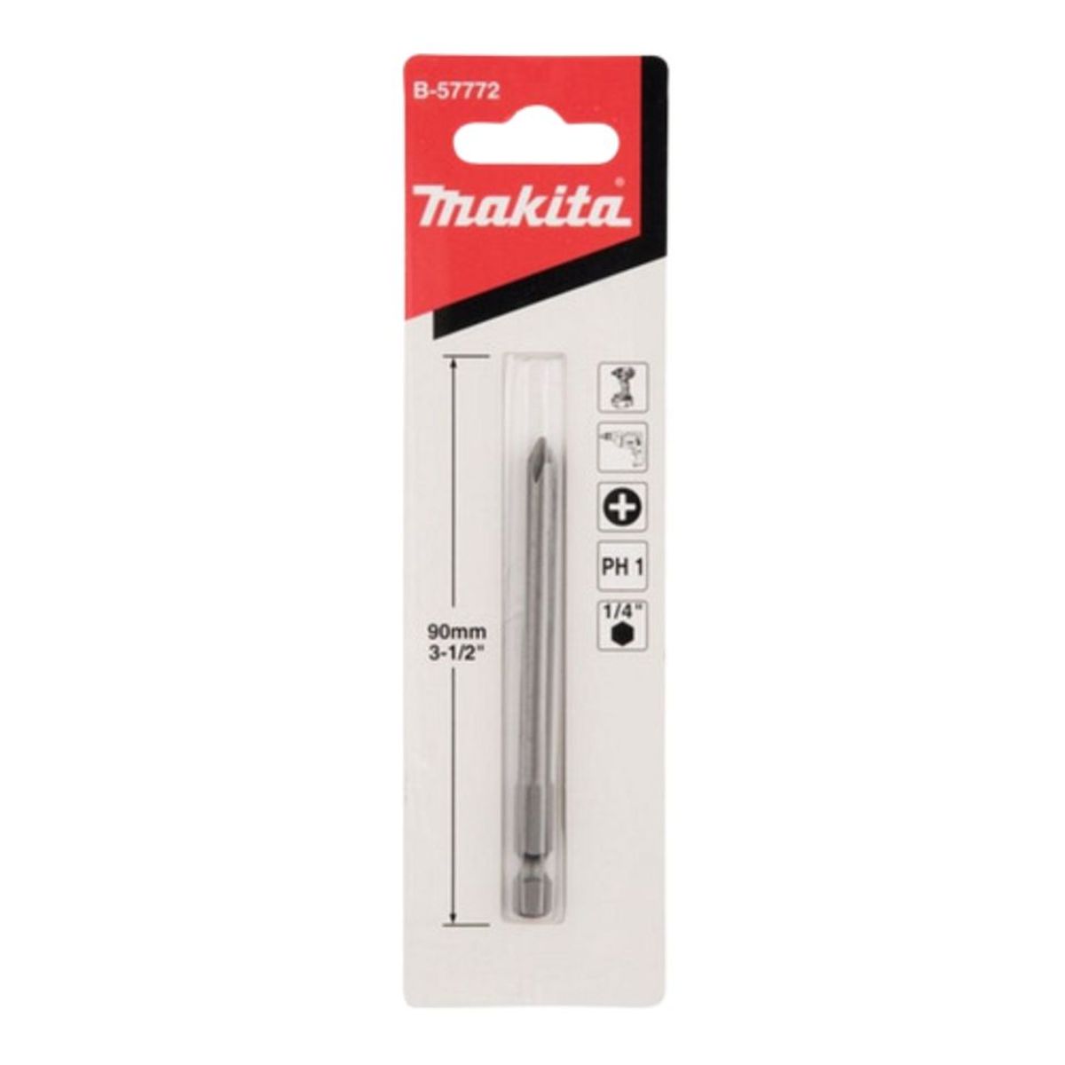 MAKITA - Punta Phillips PH1 x 90mm x 1 Pza Trabajos Especiales B-57772 - Makita