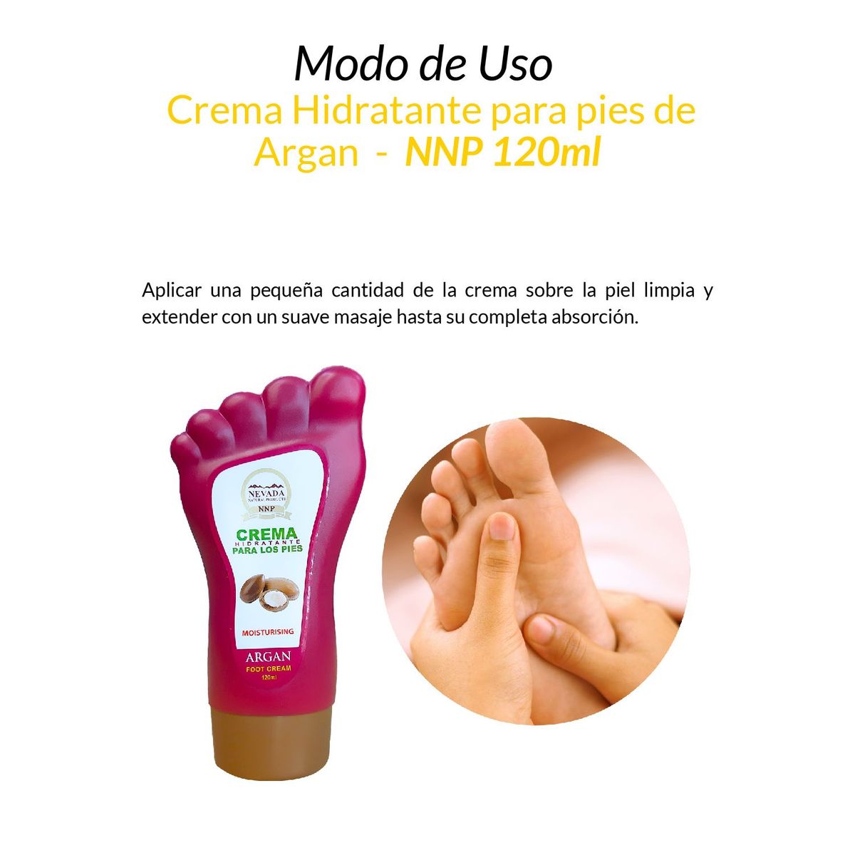 NEVADA NATURAL PRODUCTS - Crema Hidratante para pies de Argan - NNP 120ml