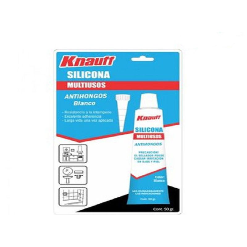 KNAUF - Silicona Multiuso Antihongo Blanco x 50gr Knauf - Blanco