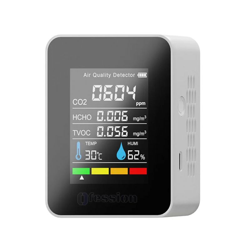 GENERICO - Medidor Calidad Aire 5 en 1 Co2 Temperatura Humedad dioxido carbono