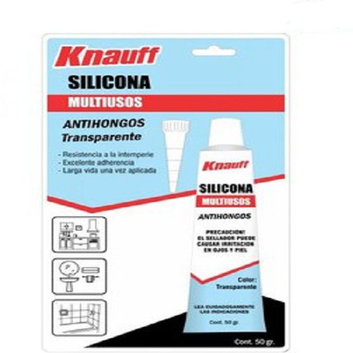 KNAUF - Silicona Multiuso Antihongo Transparente x 50gr Knauf - Blanco