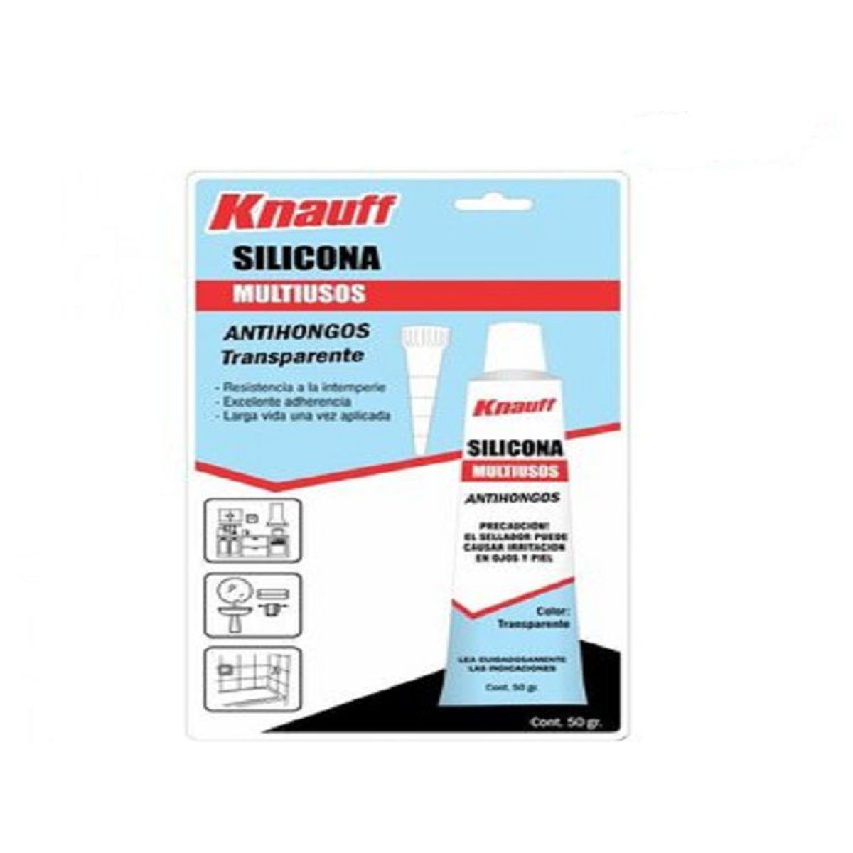 KNAUF - Silicona Multiuso Antihongo Transparente x 50gr Knauf - Blanco