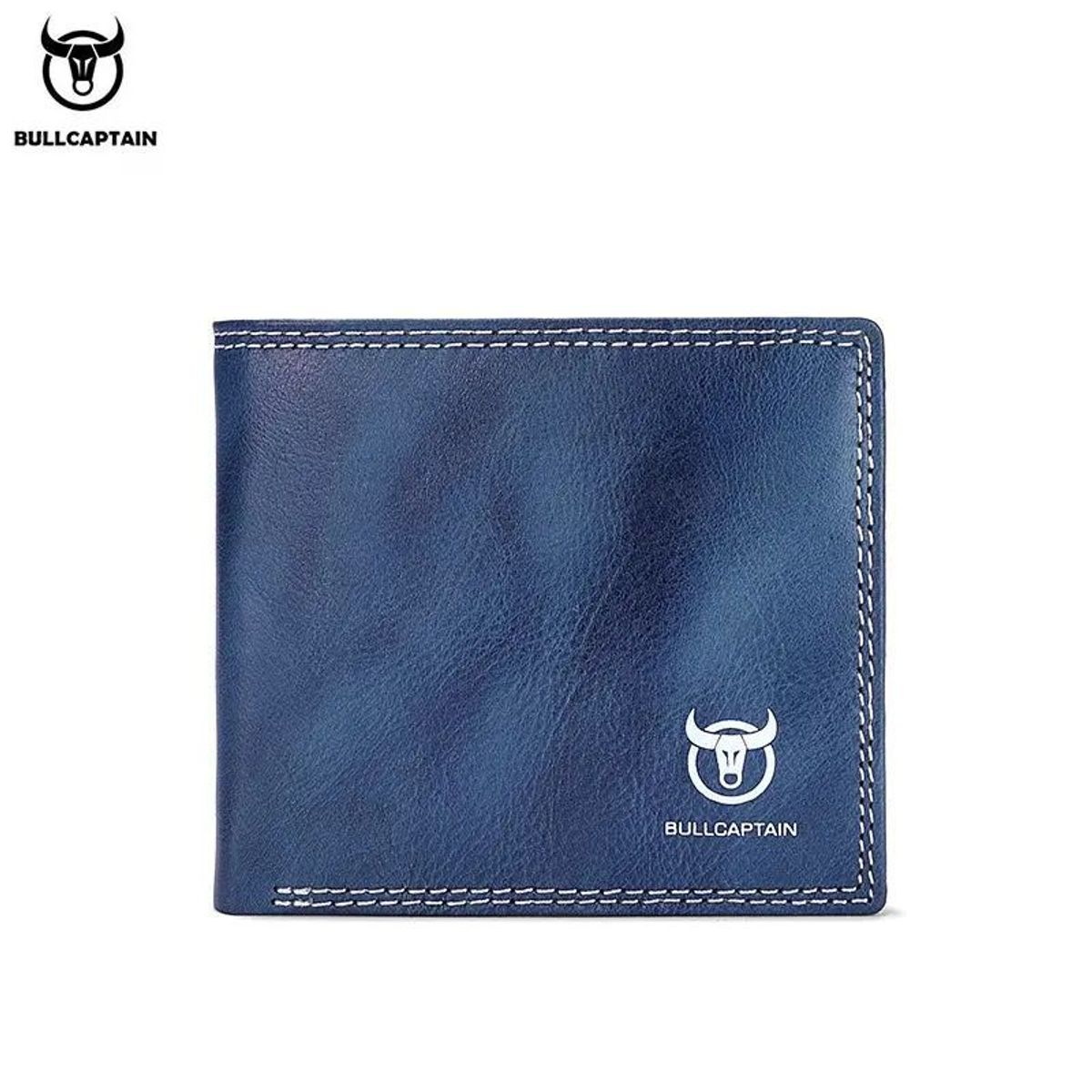 BULLCAPTAIN - BullCaptain - Billetera de Cuero Mate QB-032-BL Azul
