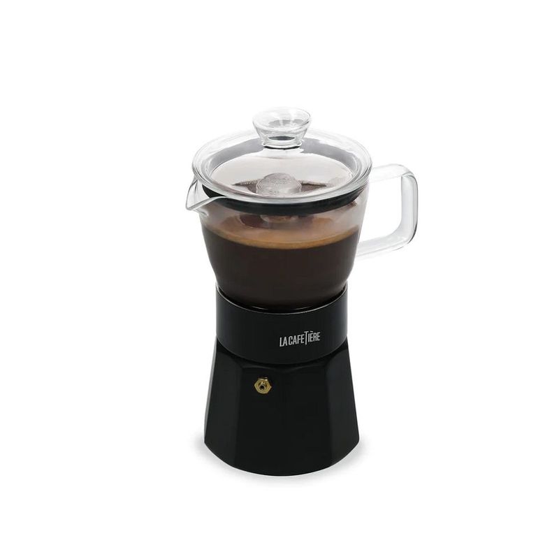 LA CAFETIERE - Cafetera Italiana Verona BLACK vidrio espresso X 240ml LA CAFETIERE