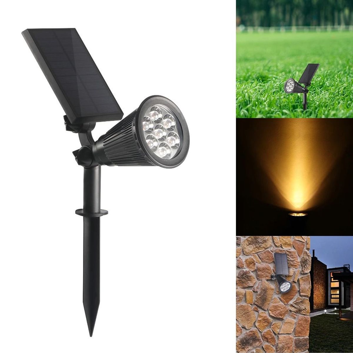 OEM - Luz LED Solar Estaca Recargable con Sensor para Jardin y Pared