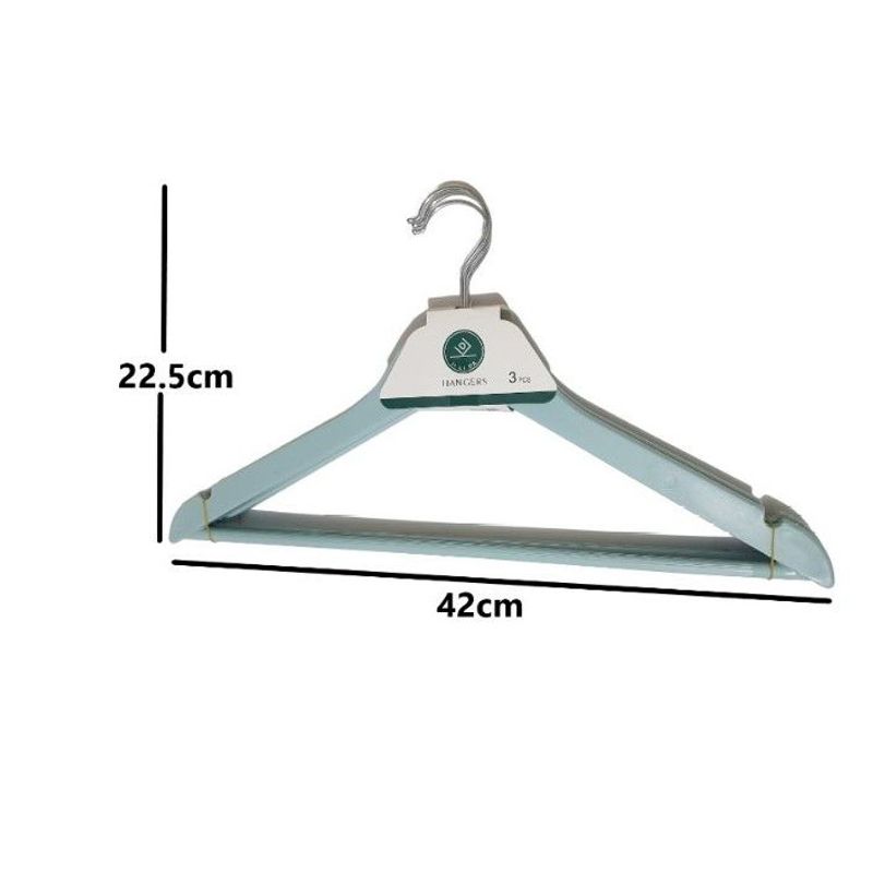 GENERICO - 3 ganchos colgadores perchas de ropa  CELESTE