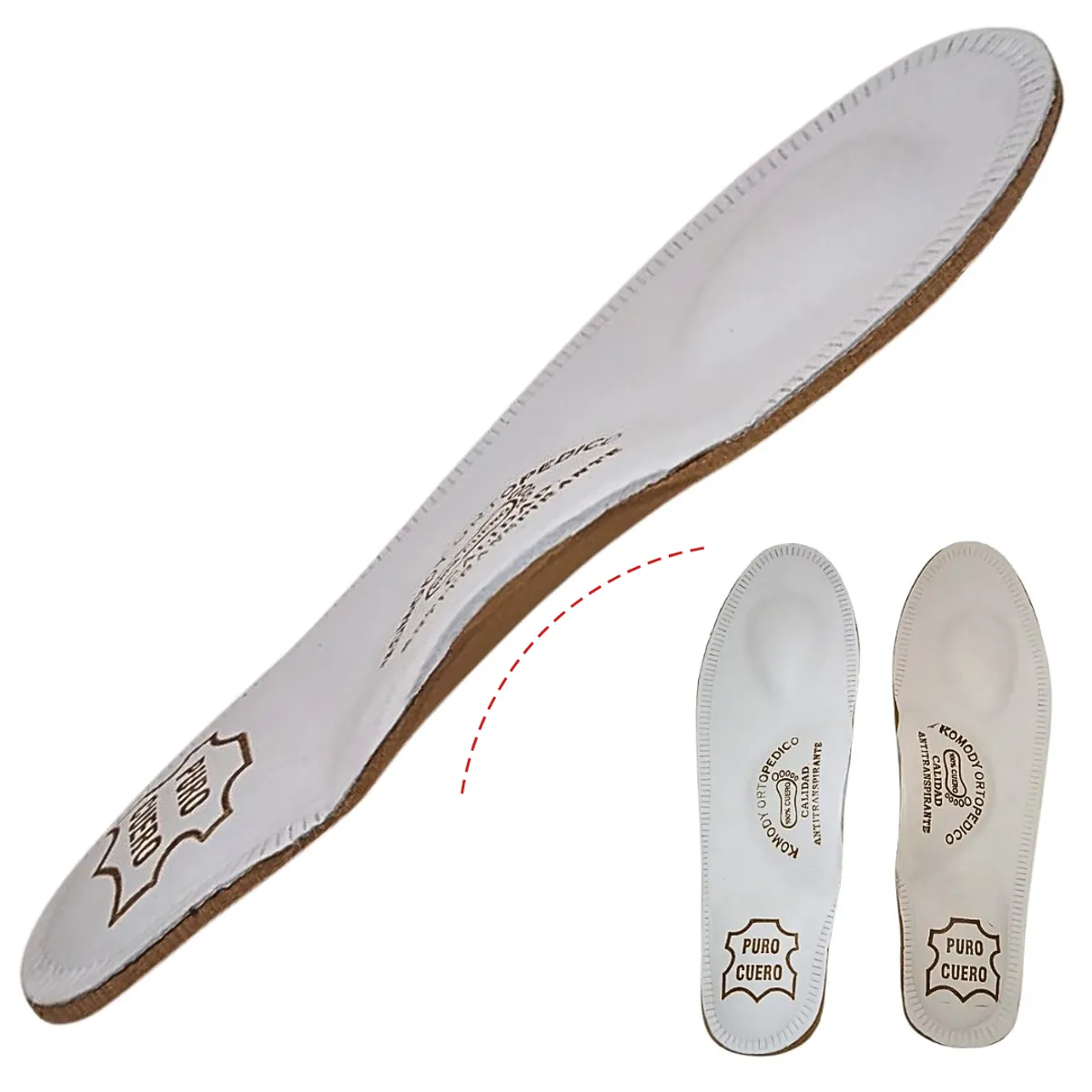 GENERICO - Plantilla ortopédica de cuero badana antitranspirante adulto