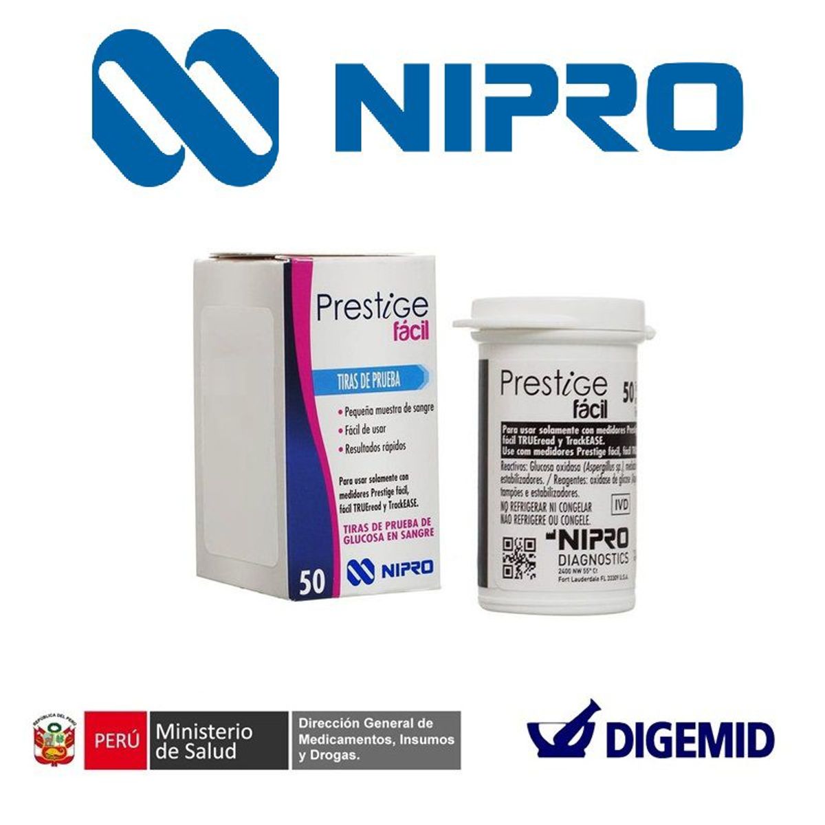 NIPRO - TIRAS REACTIVAS PRESTIGE