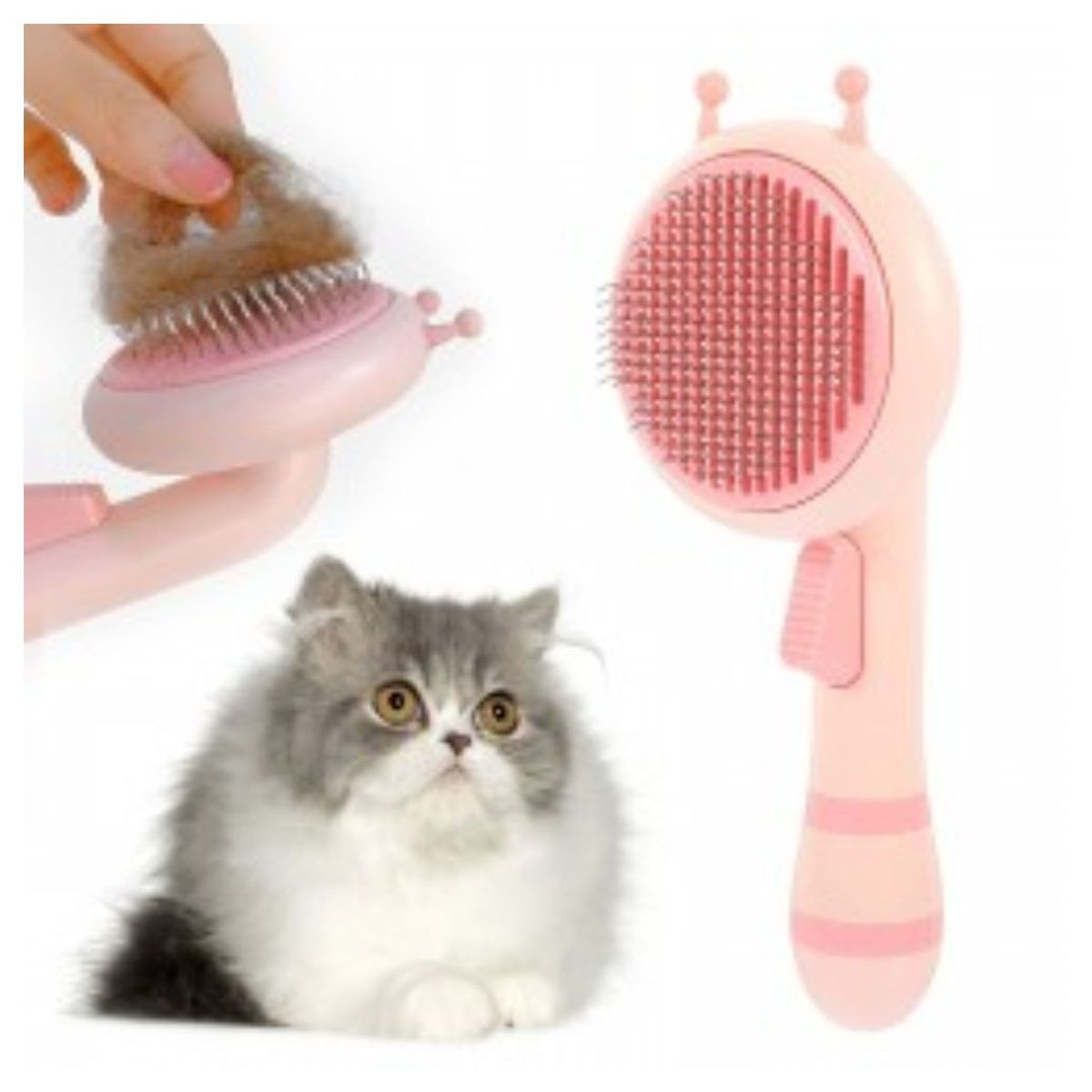 OEM - Peine Cepillo de Mascota Quita Pelusa con Boton