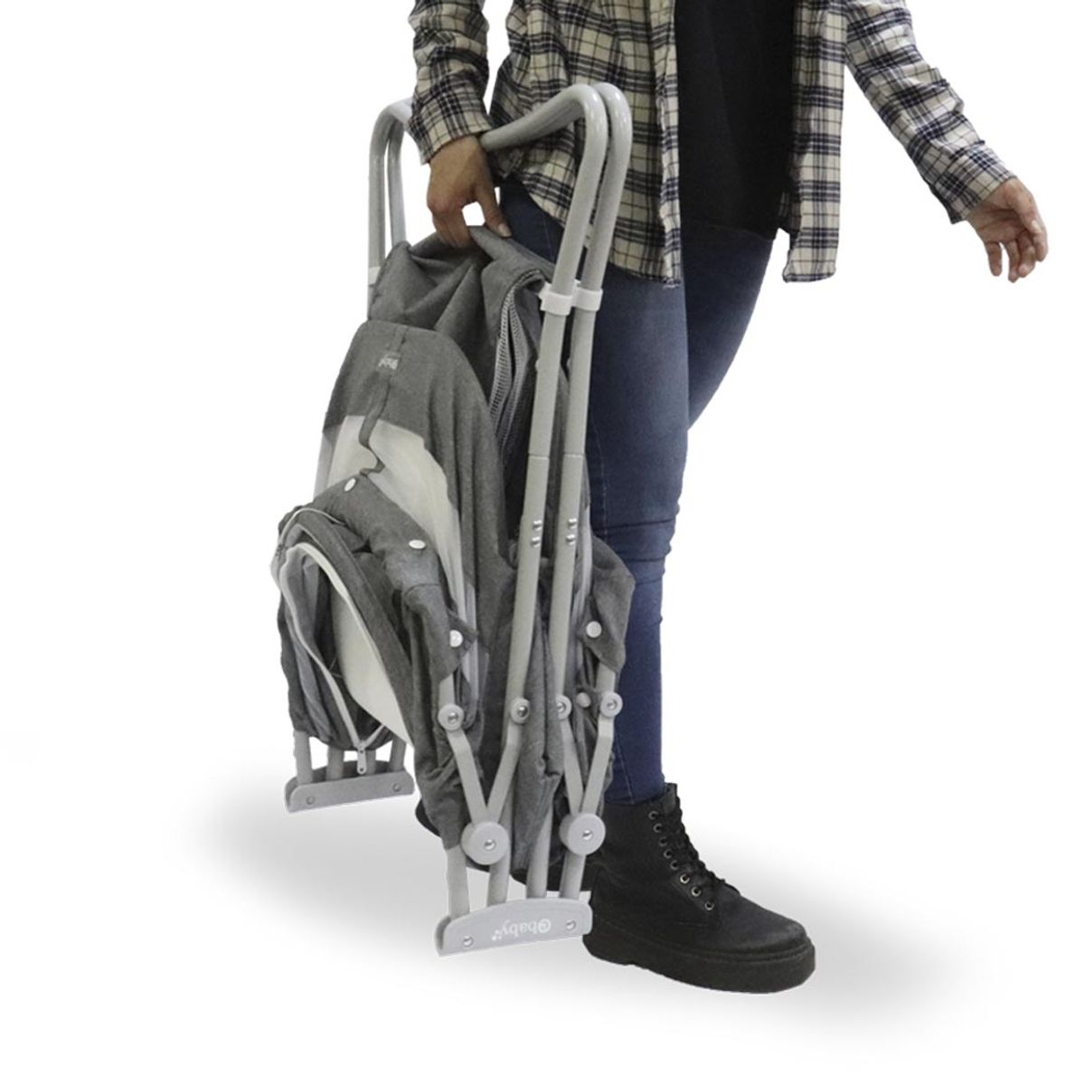 EBABY - Cuna para Bebé Plegable Portátil Ebaby DOLLY Gris