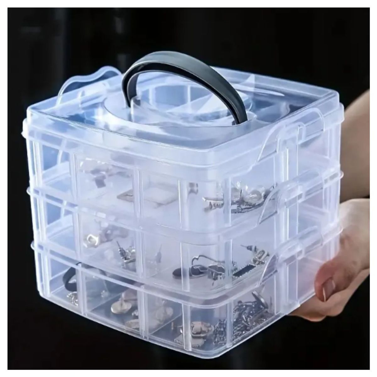 INSPIRA MARKET - Joyero neceser organizador de joyas transparente portátil