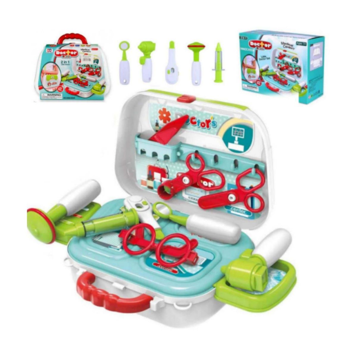 GENERICO - Set de doctor 2 en 1 tipo maleta verde