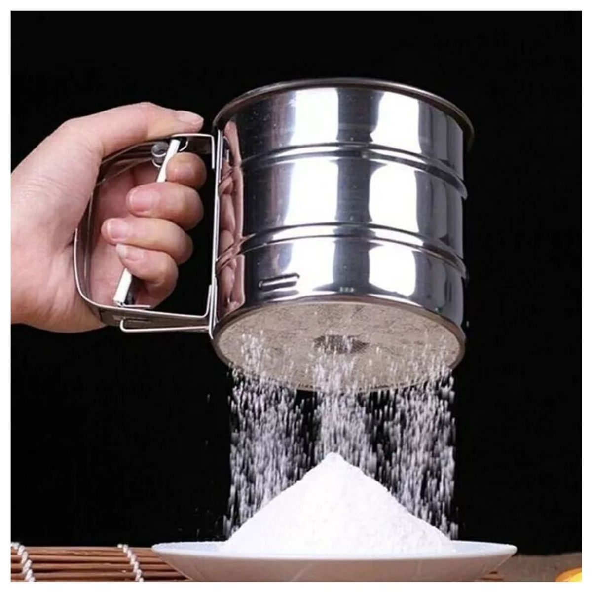 INSPIRA MARKET - Cernidor de harina de acero inoxidable Fondant Pastel Reposteria