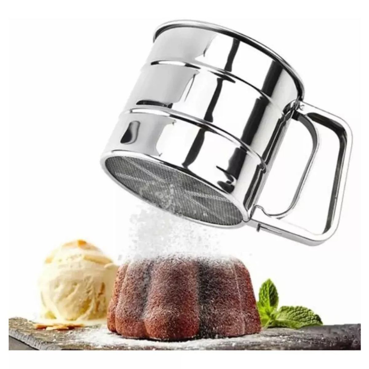 INSPIRA MARKET - Cernidor de harina de acero inoxidable Fondant Pastel Reposteria