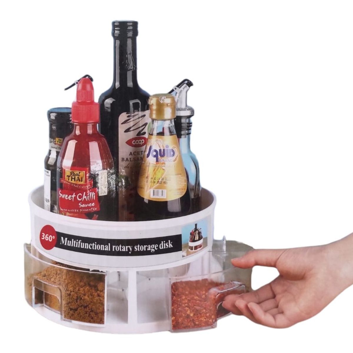 INSPIRA MARKET - Bandeja de almacenamiento giratoria de condimentos y especias