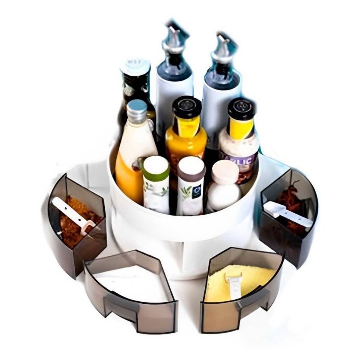 INSPIRA MARKET - Bandeja de almacenamiento giratoria de condimentos y especias