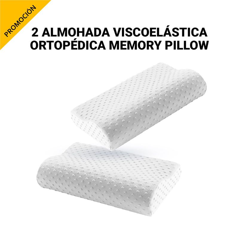 GENERICO - 2 almohadas viscoelásticas ortopédicas memory pillow