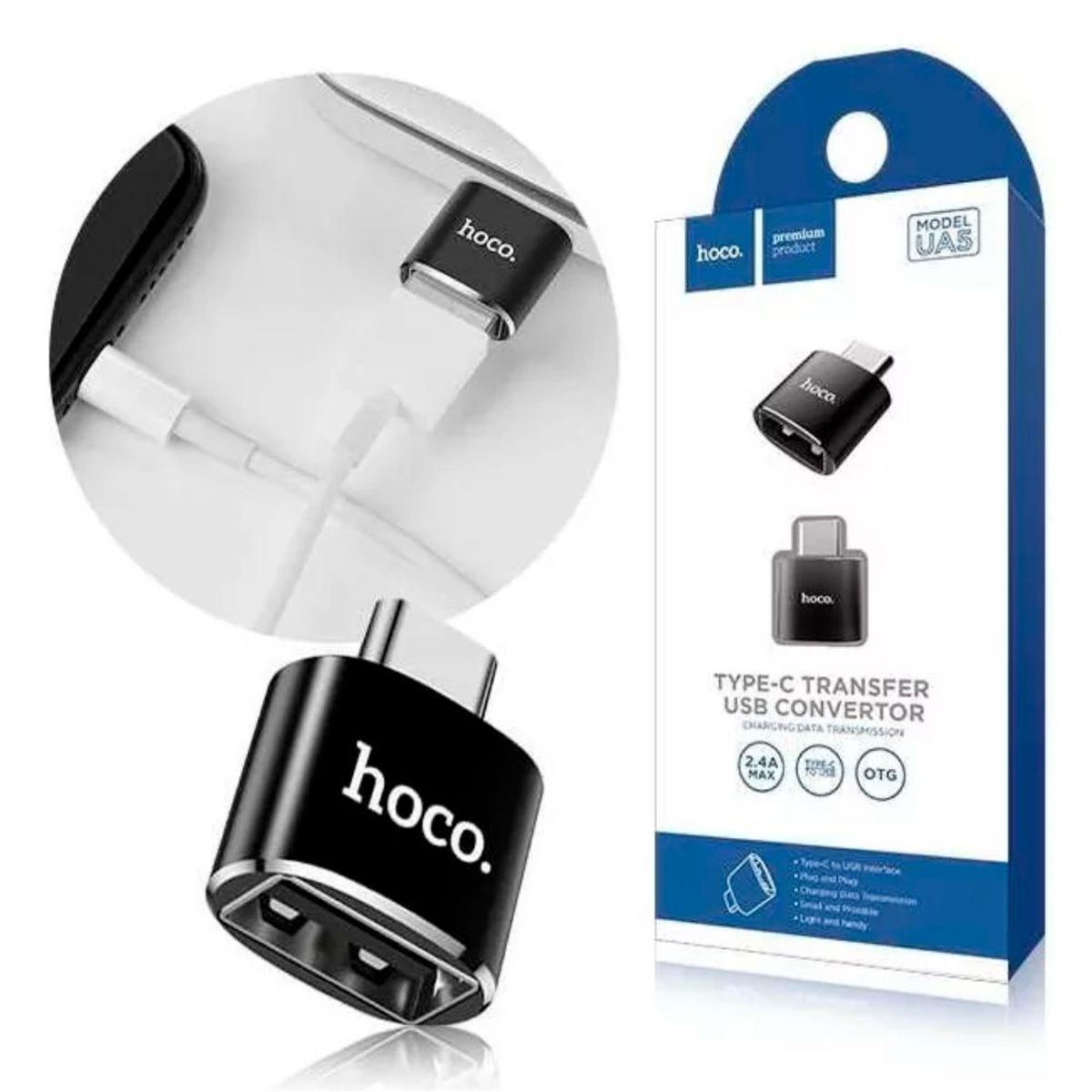 HOCO - Adaptador Convertidor Tipo-C a Usb Hoco Ua5 Convertidor Soporte Otg