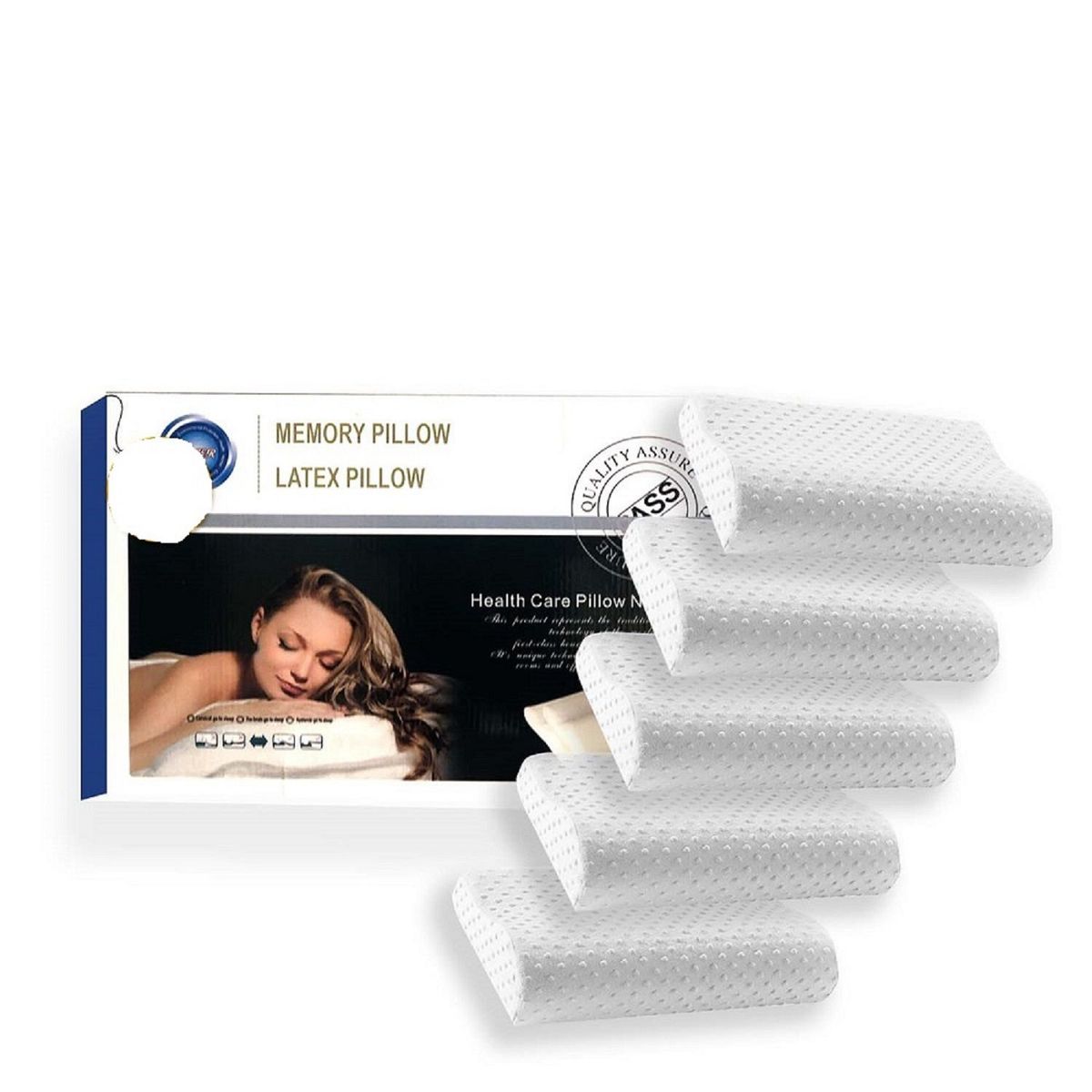 GENERICO - 5 almohadas viscoelásticas ortopédicas memory pillow