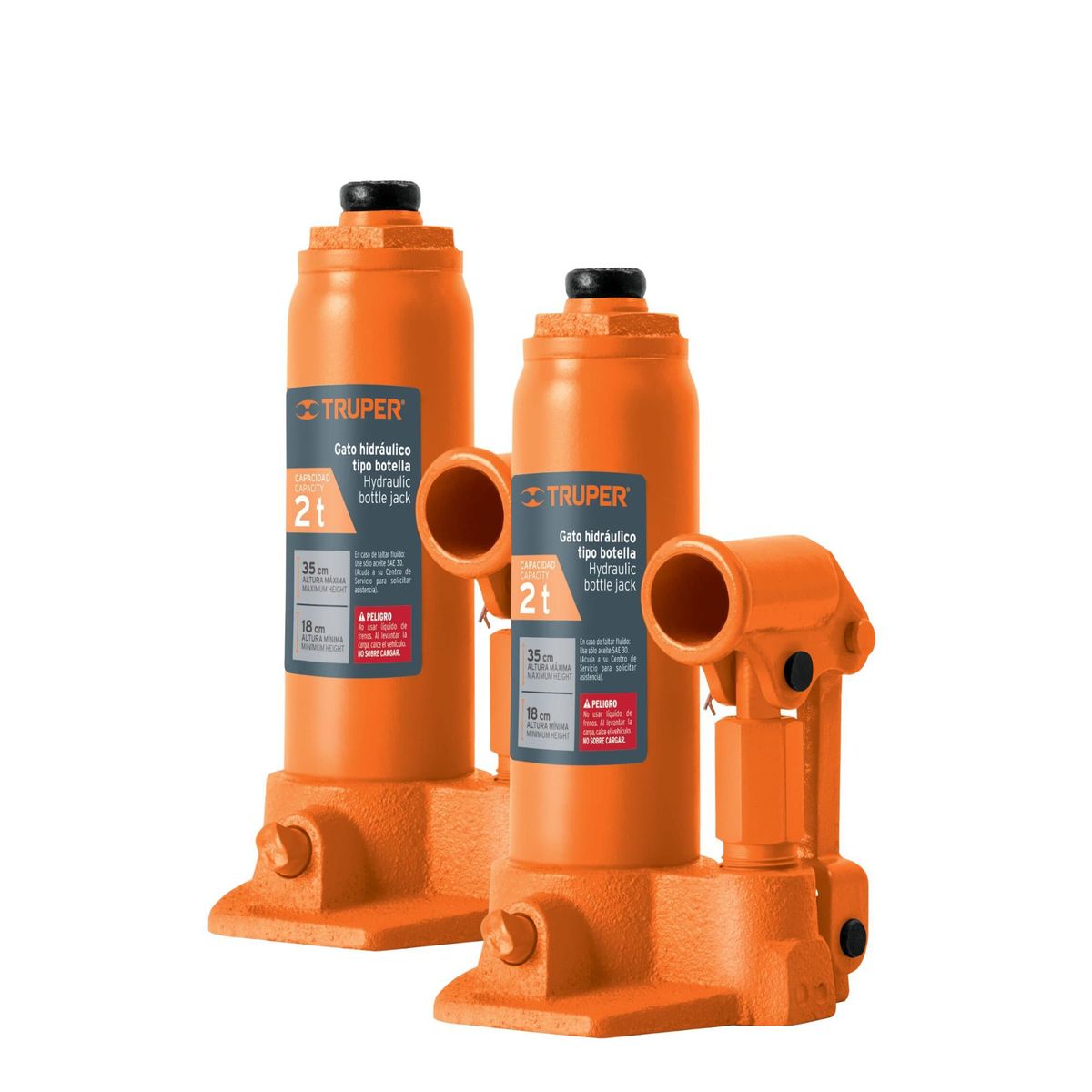 TRUPER - Gata hidráulica botella 2 toneladas - Combo 2 piezas Truper