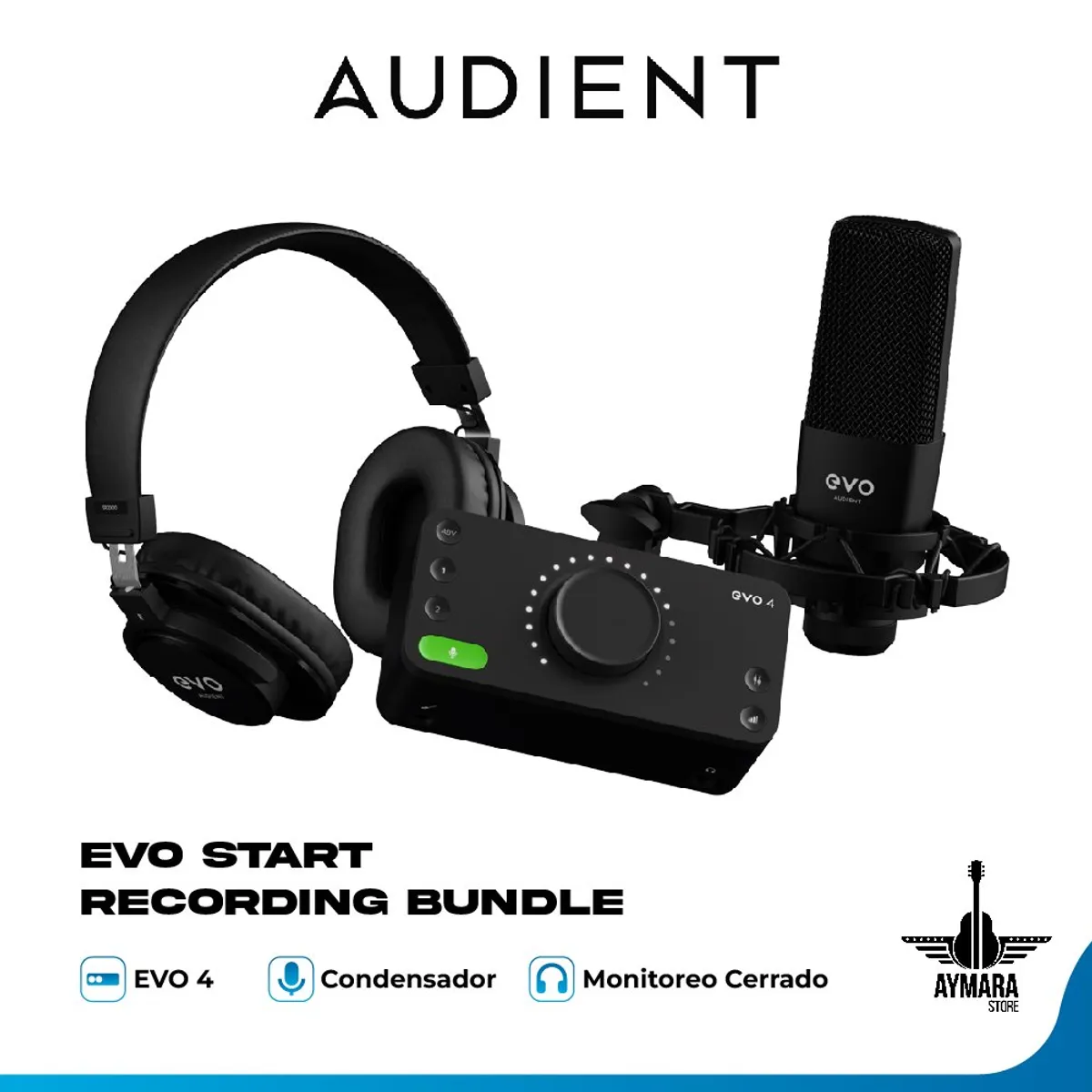 AUDIENT - Audient Evo Start Recording Bundle USB Pack de Grabación
