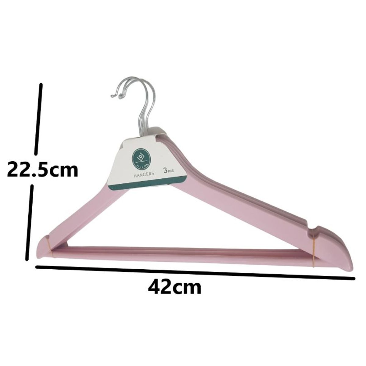 GENERICO - 3 ganchos colgadores perchas de ropa  ROSADO