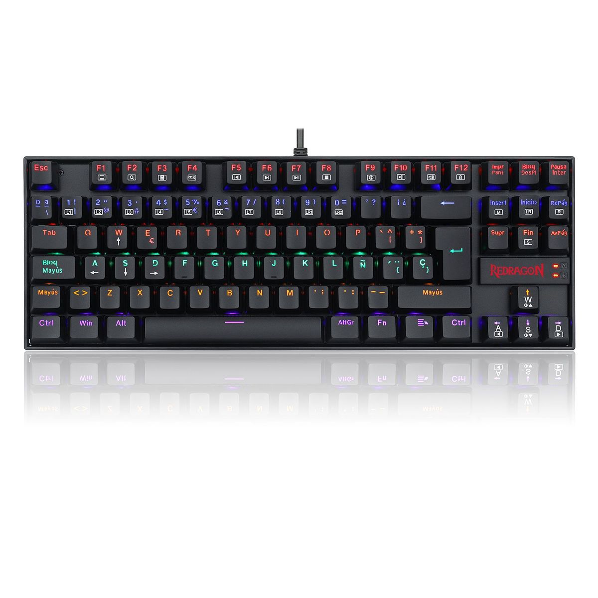 REDRAGON - Teclado Mecánico Gamer Redragon KUMARA K552 RGB SP Red switch