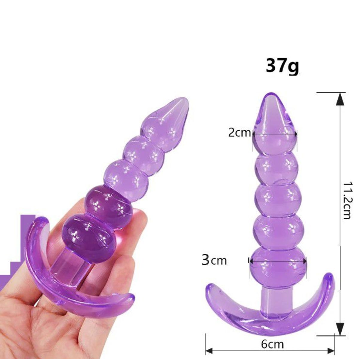 GENERICO - Plug rosado largo de Silicona 12 x 3cm