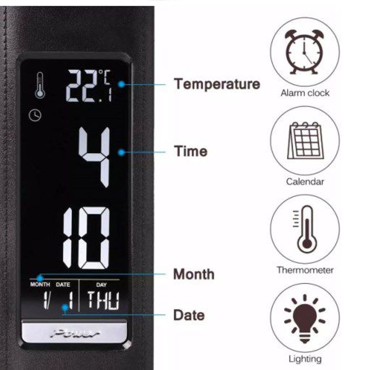 GENERICO - Lámpara Led Acabado En Cuero Con Pantalla