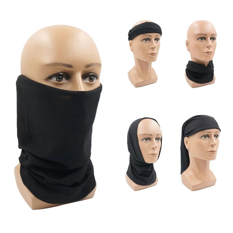 GENERICO - Bandana Mascara Moto Ciclismo Multifuncional Negro Poliamida