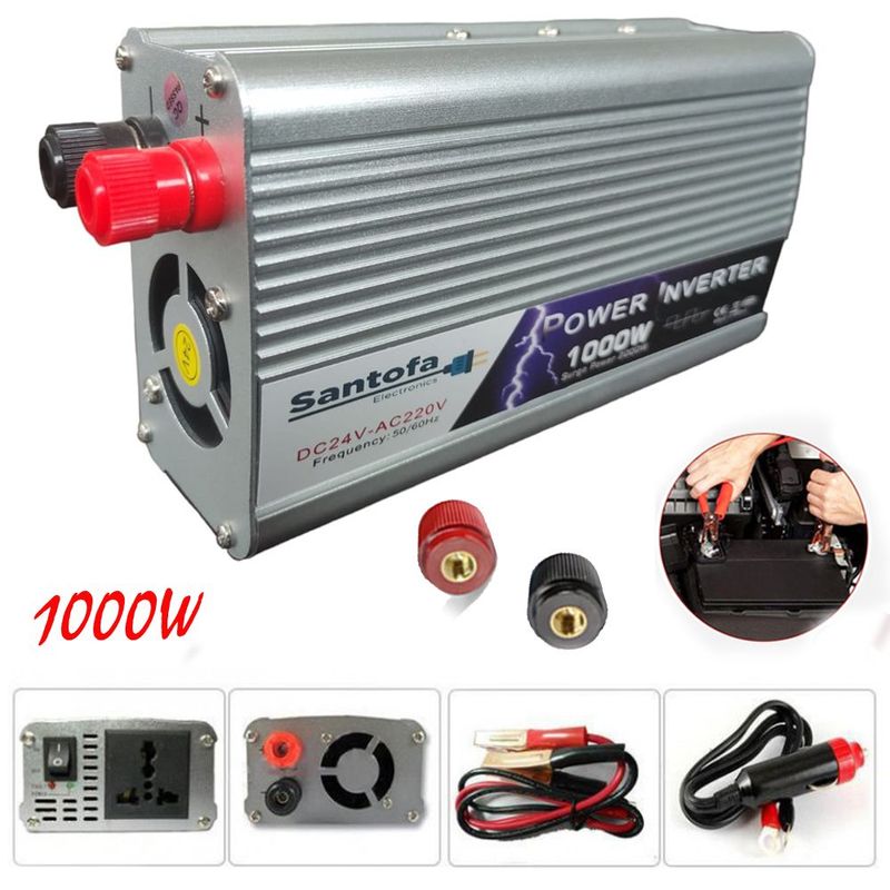 SANTOFA ELECTRONICS - Inversor de Corriente Para Auto De 24v a 220v Usb 1000w SANTOFA
