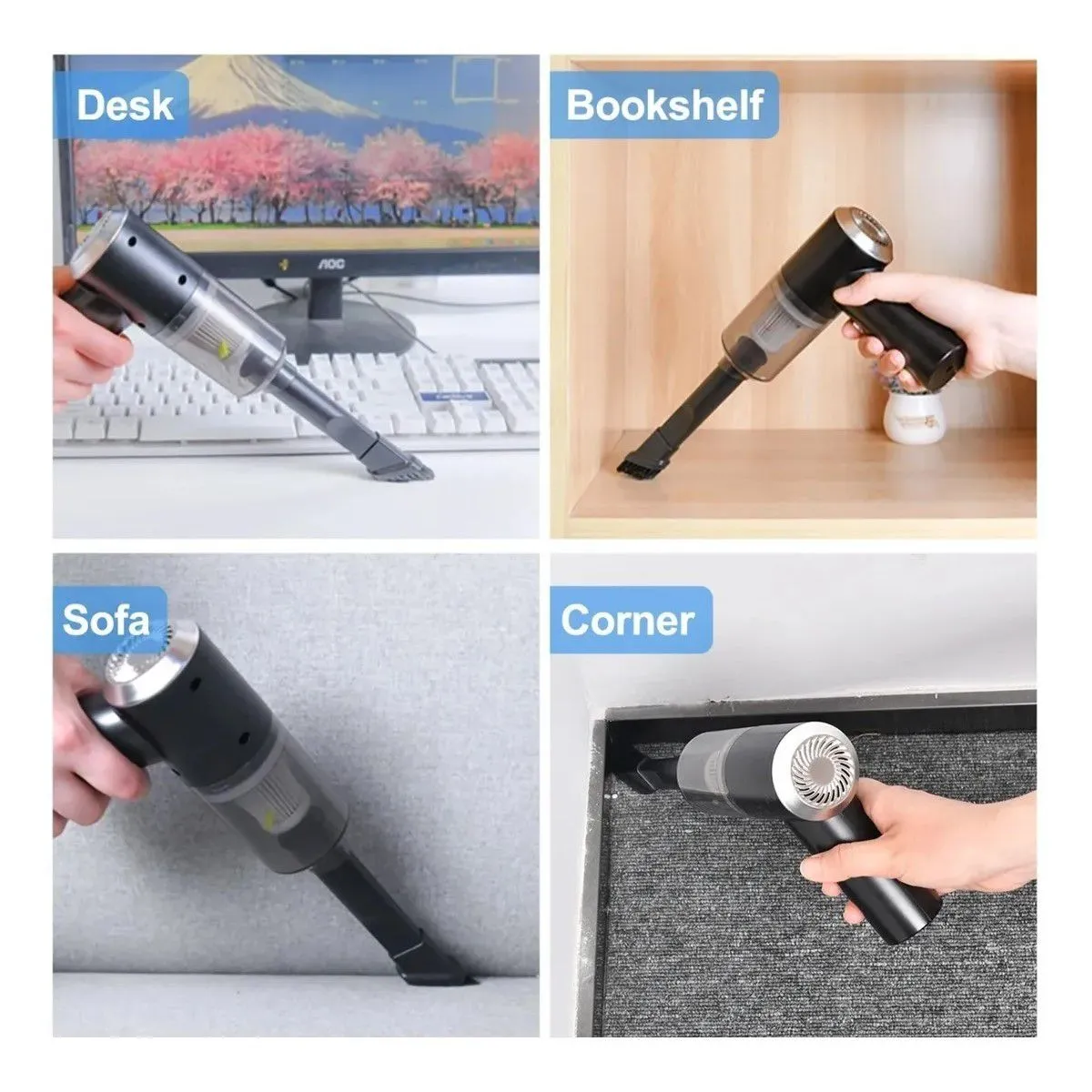 GENERICO - Aspiradora de Mano 2 en 1 Inalámbrica Recargable Hogar y Auto