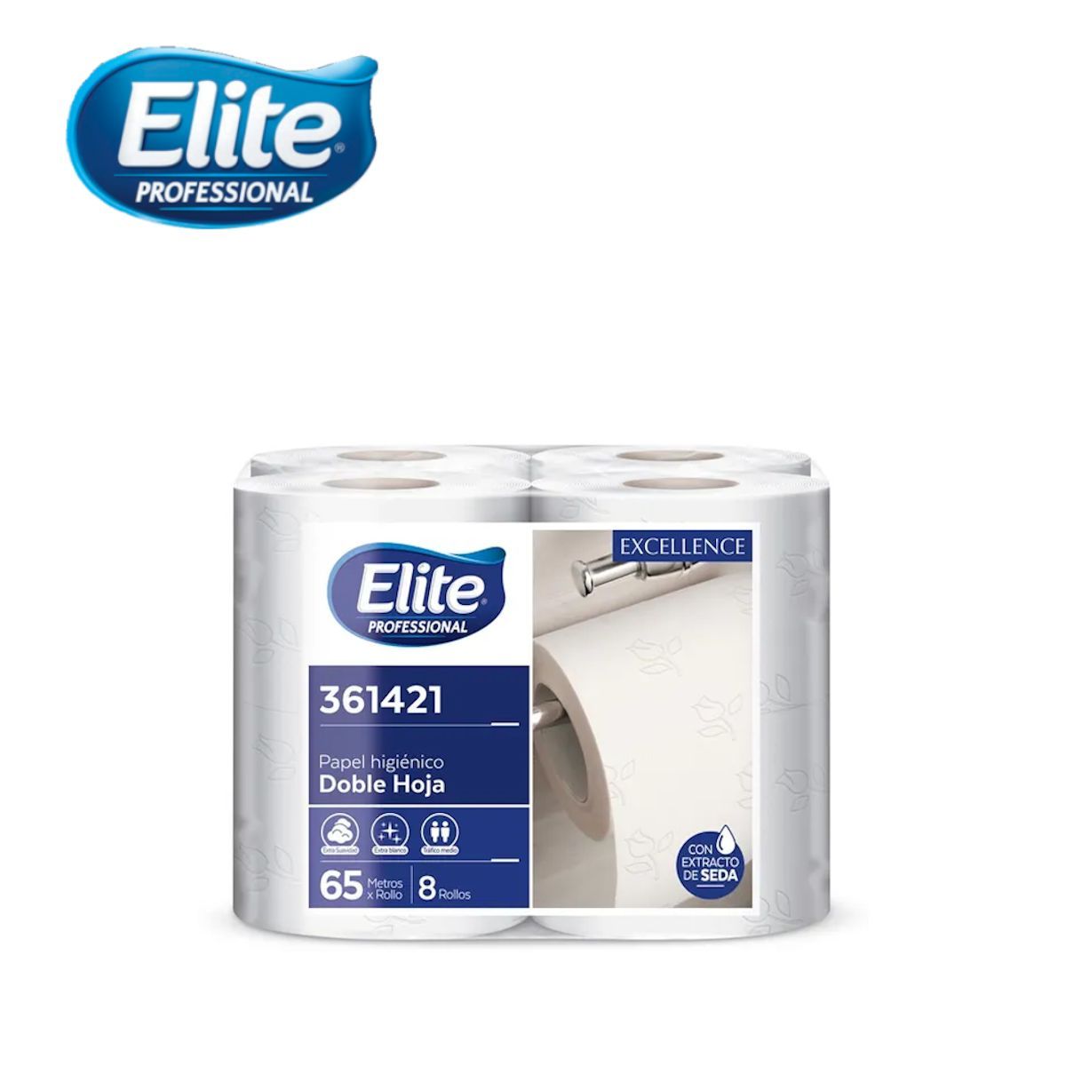 ELITE - Papel higiénico doble hoja 65metros 8rollos ELITE EXCELLENCE