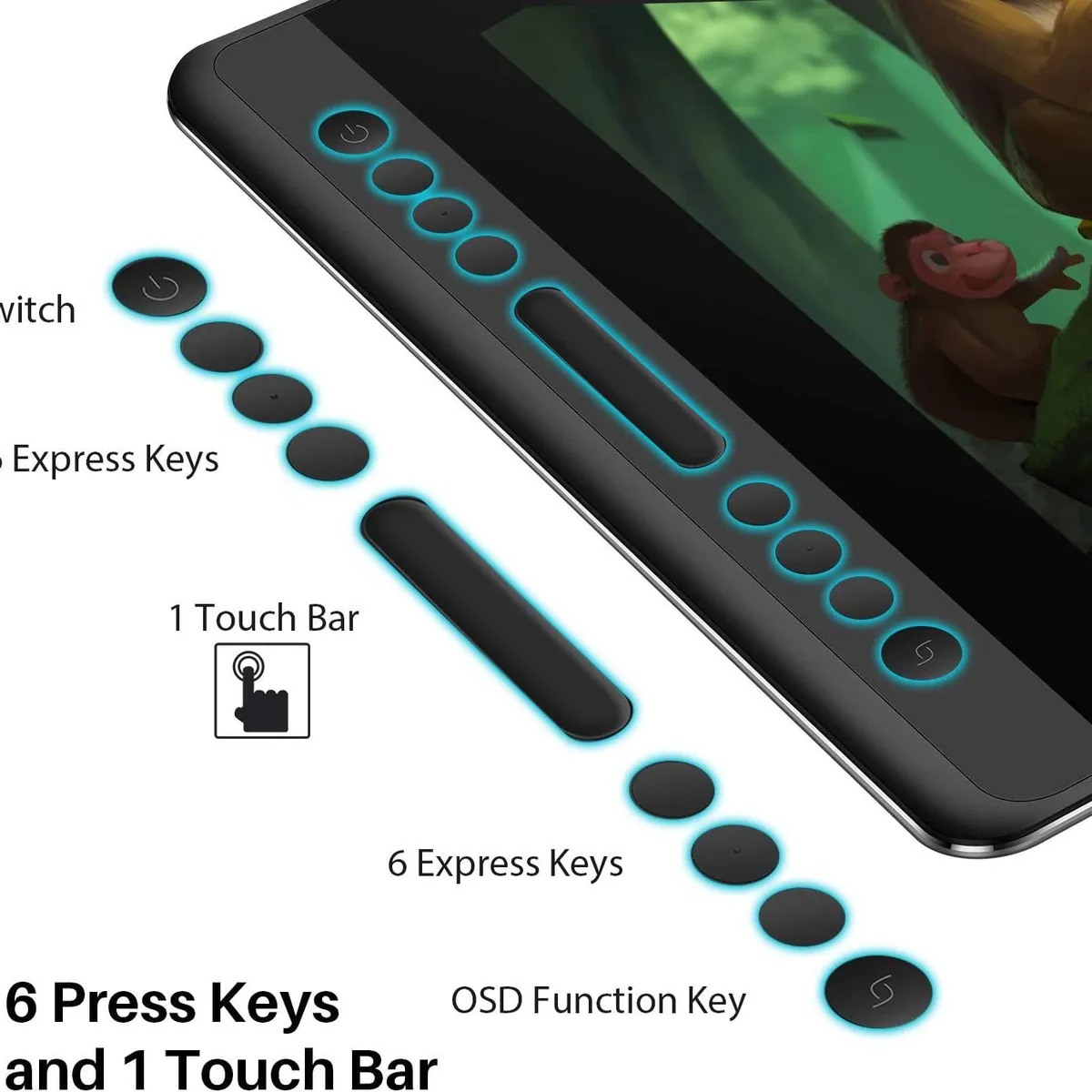 HUION - Tableta Digitalizadora Gráfica Huion KAMVAS Pro 16 con soporte Negra