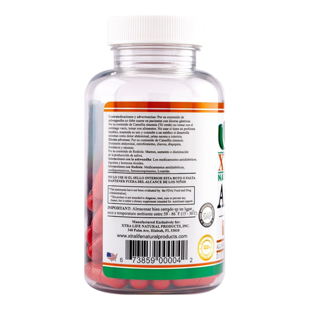 XTRALIFE NATURAL PRODUCTS - Ashwagandha + Rhodiola - 60 Cápsulas