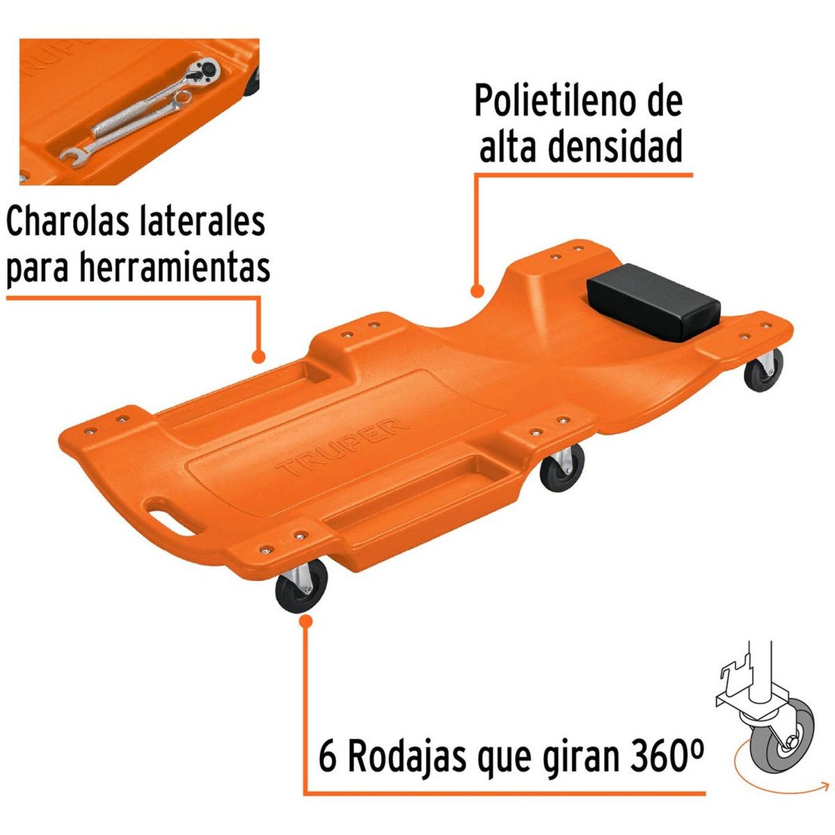 TRUPER - Cama de plastico 40 para mecanico Truper