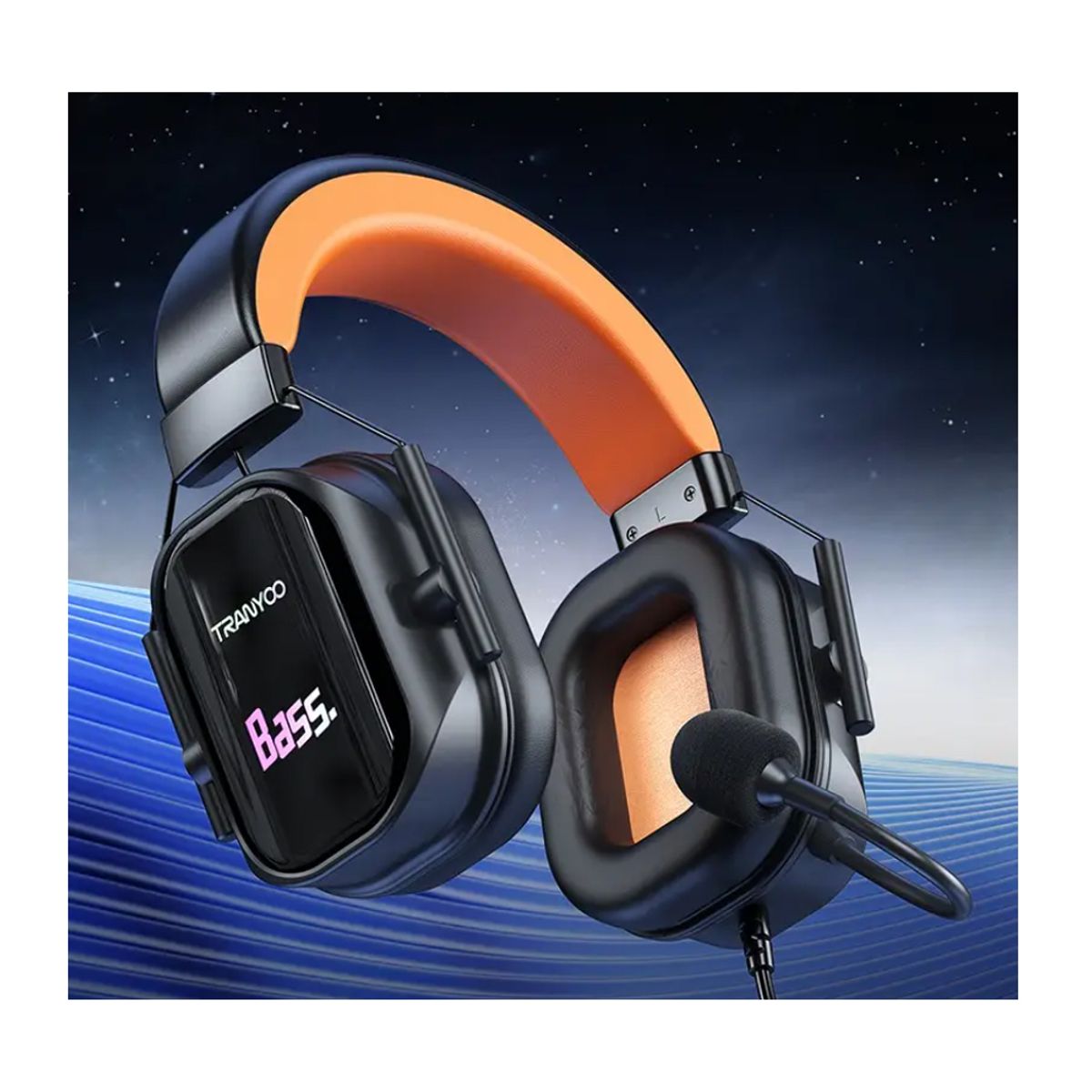 TRANYOO - Audífonos Gamer con Luz LED RGB Micrófono para PC PS4 Laptop Xbox